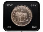 1 Dollar 1973, 100. výročí Královské jezdecké policie, 23,3g, 0.500 Ag, darková etue_