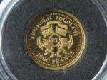 1500 Franků 2007, Atlas nesoucí nebeskou klenbu, Au 0.999, 1 g, průměr 13,92 mm, z cyklu nejmenší zlaté mince světa
