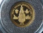 1000 Kipů 2010, Buddha park, Au 0.999, 1 g, průměr 13,92 mm, z cyklu nejmenší mince světa