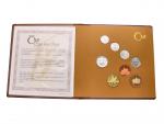 sada 2007 PROOF + Ag žeton 5 haléř 1924, semišový obal