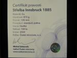 AE medaile střelby Insbruck 1885, Cu, 100 mm, 872 g, náklad 100 ks, ražba Česká mincovna 2024, etue, certifikát