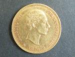 25 Pesetas 1878, Au 0,900, 8,06g