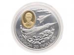 20 Dollar 1996 - letoun CF-105 Avro Arrow, 31,1g, 0.925 Ag_