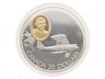20 Dollar 1992 - letoun de Havilland DH.60 Moth, 31,1g, 0.925 Ag_