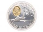 20 Dollar 1997 - letoun Canadair F-86 Sabre, 31,1g, 0.925 Ag_