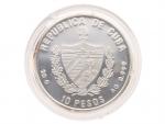 10 Peso 1996 - Karibská fauna - Todi pestrý (Cuban tody), 20g, 0.999 Ag, náklad 5000ks_