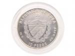 10 Peso 1997 - Flóra Karibiku - Ruellia tuberosa, 15g, 0.999 Ag, náklad 3000ks_