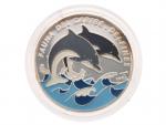 10 Peso 1994 - Karibská fauna - Delfíni, 20g, 0.999 Ag, 10000ks_