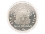 100 Franků 1994 - 100. výročí Mezinárodního olympijského výboru, 33,63g, 0.925 Ag_