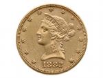 10 Dollar 1882, 16.718 g, Au 900/1000_