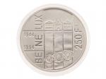 250 Franků 1994 - 50. výročí smlouvy BE-NE-LUX, 18,75g, 0.925 Ag_