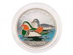 100 Won 1995 - Mandarínské kachny, 7g, 0.999 Ag_
