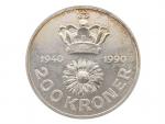 200 Kroner 1990 - 50. narozeniny královny Margrethe II., 31,1g, 0.800 Ag_