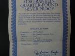 100 Dollars 1997, 4 oz, .999 Ag - design nové $100 banovky Benjamin Franklin, etue, certifikát