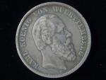 Württenberg, Karl (1864-1891), 5 Mark 1875 F, J.173