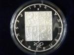 200 Kč 1996, 100. výročí České filharmonie (certifikát proof)