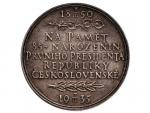 Stříbrná medaile 85. narozeniny Tomáše Garrigue Masaryka, puncováno na hraně, 32mm, 14,85g, 0.937 Ag_