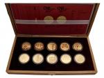 Sada Městské památkové rezervace 2021-2025 - 10x 5000 Kč 1/2 Oz, 15,55g, 0.999 Au, společná dřevěná etue_