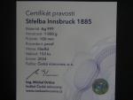 Střelba Innsbruck 1885, novoražba ČM 2024, Ag 1000 g, náklad 150 ks, etue, certifikát