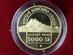 5000 Sk 1998 Světové dědictví Unesco - Spišský hrad, Au 900, 9,5g, etue, certifikát