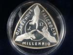 5000 Sk 2001 Začátek třetího tisíciletí, Au 999, 6,22g, Ag 999, 31,10g, Pt 999, 0.31g, etue, certifikát