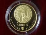5000 Sk 1999 Ražba prvních tolarových mincí v Kremnici, Au 900, 9,5g, etue, certifikát