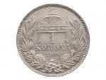 1 Korona 1906 K.B., drobná hranka na averzu, zbytky raž. lesku_