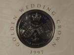 5 Pounds 1997 - Pamětní mince 50 let svatby Elisabeth II, měď/nikl