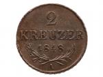 2 Krejcar 1848 A, dr. hranky - Revoluční ražba_