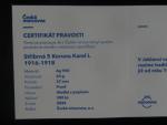 Karel I., 5 Korona 1918, novoražba ČM 2026, náklad 300 ks, certifikát, etue