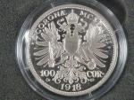 Karel I., 100 Korona 1918, Ag novoražba ČM 2026, náklad 300 ks, certifikát, etue