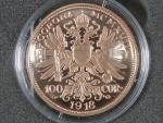 Karel I., 100 Korona 1918, Au novoražba ČM 2026, náklad 30 ks, Au 0,900, 33,88 g, certifikát, etue