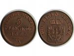 Prussia , Wilhelm (1861-1888), 3 Pfennige 1865 A