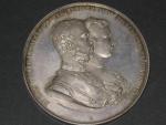 Ag  medaile 1881, (J. TAUTENHAYN), KE SVATBĚ SE STEFANIÍ BELGICKOU, ARC. RUDOLF
