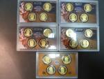 sada 1 dolarů 2007 - 2011 prezidenti v orig. 5x etuích, celkem 20ks v kvalitě proof
