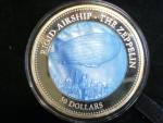 50 Dollars 2013 Zeppelin, Ag 999, 155,5 g, náklad 750 ks, průměr 65 mm, etue, certifikát,