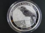 1 Dollars - 1 Oz (31,1050g)  Ag - Kookaburra 2016, kvalita proof, Ag 999/1000, etue