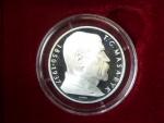Ag replika 10 Kčs 1990 Masaryk, číslovaná č.90, punc a značky ražené, Ag 925, 7,8 g, průměr 24,5 mm, limit 100ks, etue