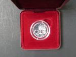Ag replika 10 Kčs 1990 Masaryk, číslovaná č.90, punc a značky ražené, Ag 925, 7,8 g, průměr 24,5 mm, limit 100ks, etue