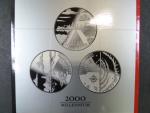 oficielní sada 3x 200 Francs Millenium 2000oficielní sada mincí 3x 200 Francs 2000 Millenium - Albert II., papírový obal, bezvadná kvalita