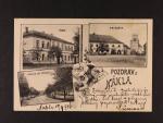 Náklo, okr. Olomouc - jednobar. tříokénková pohlednice, použitá 1906
