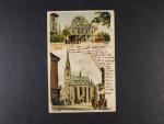 Plzeň - barevná litografická pohlednice, použitá 1905