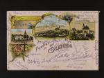 Slatenice, okr. Olomouc - barevná litografická pohlednice, použitá 1904