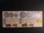 Mince - dvě bar. reliéfní litografie Německo, Rakousko), dl. adresa, nepoužité, dobrá kvalita