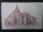 Brno - Malinovského nám. (Theaterplatz) návrh na Zemské divadlo, prošlá 1902