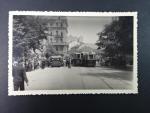 Brno - Malinovského nám. (Theaterplatz), srážka tramvají, fotopohlednice, neprošlá