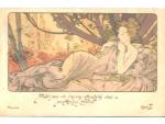A.Mucha, fr. lito. - Dawn -, pošt. prošlá 1900