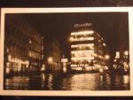 Brno, čb. fotopohlednice, baťův palác v noci, neprošlá