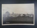Malín, čb. fotopohlednice, prošlá 1938, odpadená zn.