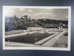 Miroslav, čb. fotopohlednice koupaliště, prošlá